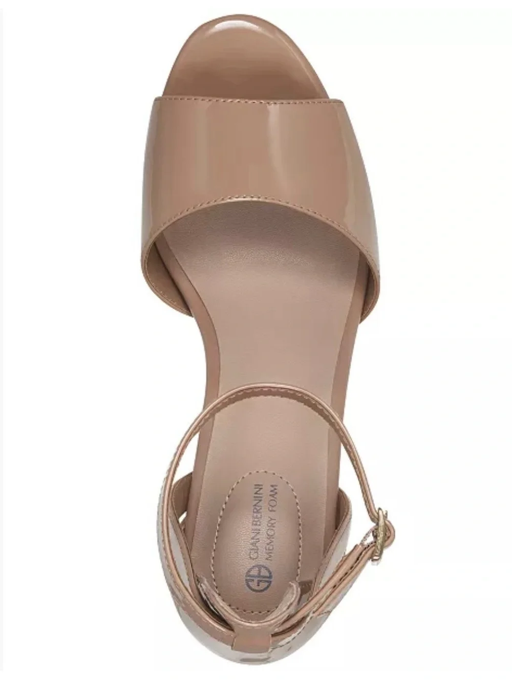 Giani Bernini Nude Patent Open-Toe Block Heel Sandals